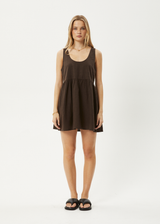 AFENDS Womens Jesse - Mini Dress - Coffee - Afends womens jesse   mini dress   coffee