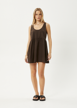 AFENDS Womens Jesse - Mini Dress - Coffee - Afends womens jesse   mini dress   coffee