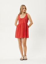 AFENDS Womens Jesse - Mini Dress - Tomato - Afends womens jesse   mini dress   tomato 