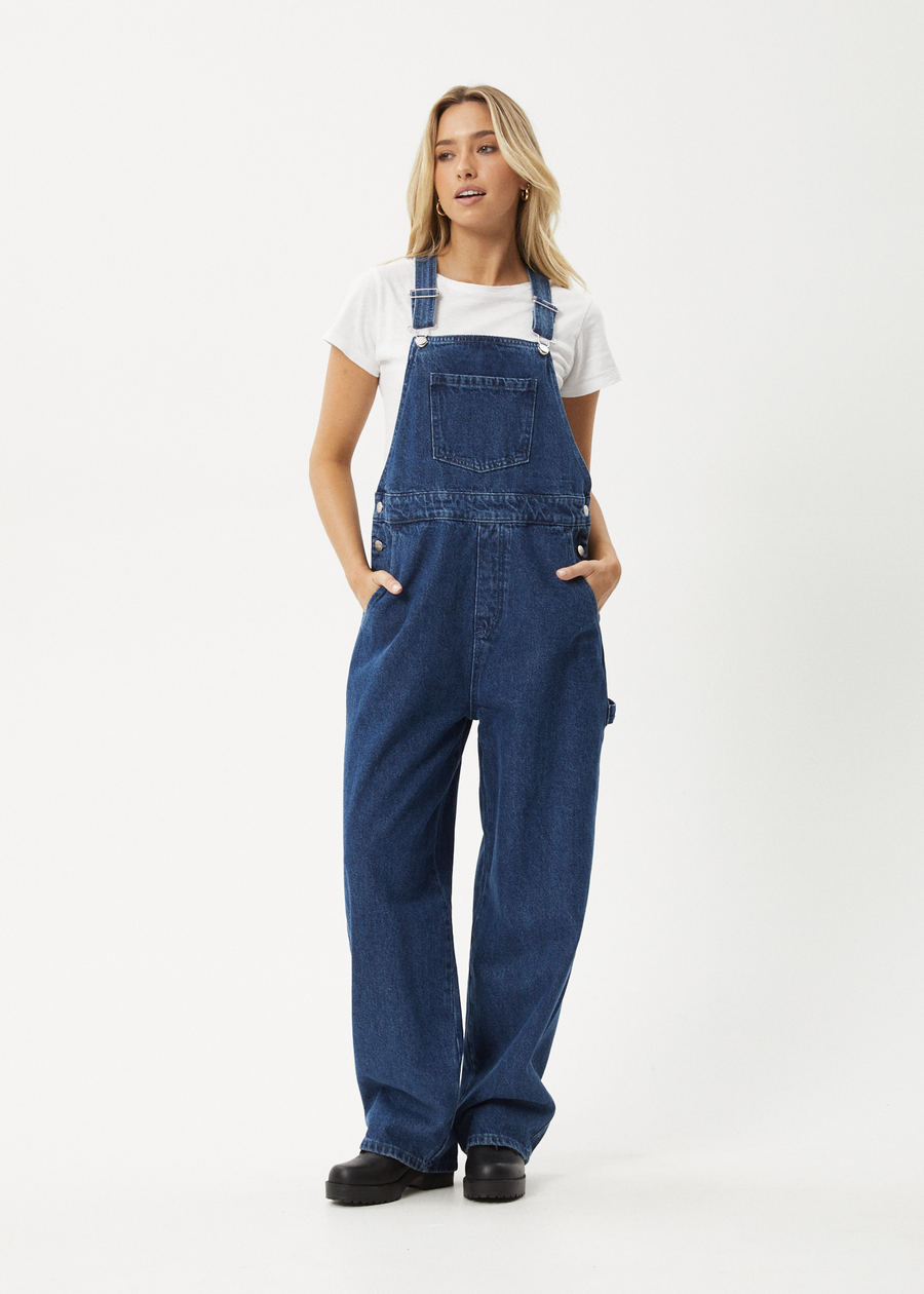 AFENDS Womens Louis - Denim Oversized Overall - Authentic Blue