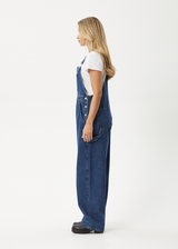 AFENDS Womens Louis - Denim Oversized Overall - Authentic Blue - Afends womens louis   denim oversized overall   authentic blue