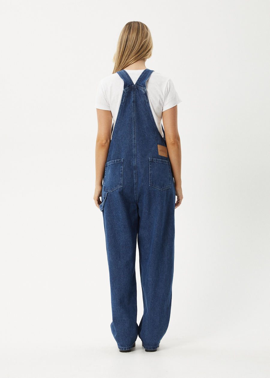 AFENDS Womens Louis - Denim Oversized Overall - Authentic Blue