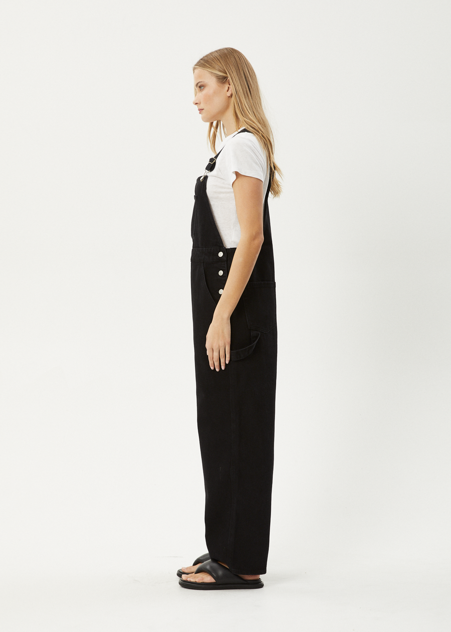 AFENDS Womens Louis - Denim Oversized Overall - Washed Black