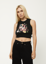 AFENDS Womens Josie Dalston - Graphic Tank - Black - Afends womens josie dalston   graphic tank   black 