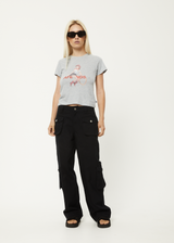 AFENDS Womens Sweet West - Baby Tee - Shadow Grey Marle - Afends womens sweet west   baby tee   shadow grey marle