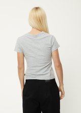 AFENDS Womens Sweet West - Baby Tee - Shadow Grey Marle - Afends womens sweet west   baby tee   shadow grey marle