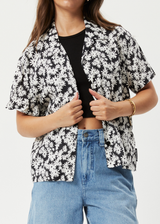 AFENDS Womens Benny - Short Sleeve Shirt - Black Daisy - Afends womens benny   short sleeve shirt   black daisy 