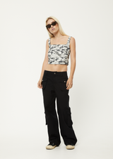 AFENDS Womens Linger - Corset Top - Black Floral - Afends womens linger   corset top   black floral 