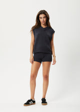 AFENDS Womens Solace - Knit Bike Short - Charcoal - Afends womens solace   knit bike short   charcoal