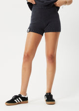 AFENDS Womens Solace - Knit Bike Short - Charcoal - Afends womens solace   knit bike short   charcoal