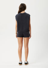 AFENDS Womens Solace - Knit Bike Short - Charcoal - Afends womens solace   knit bike short   charcoal