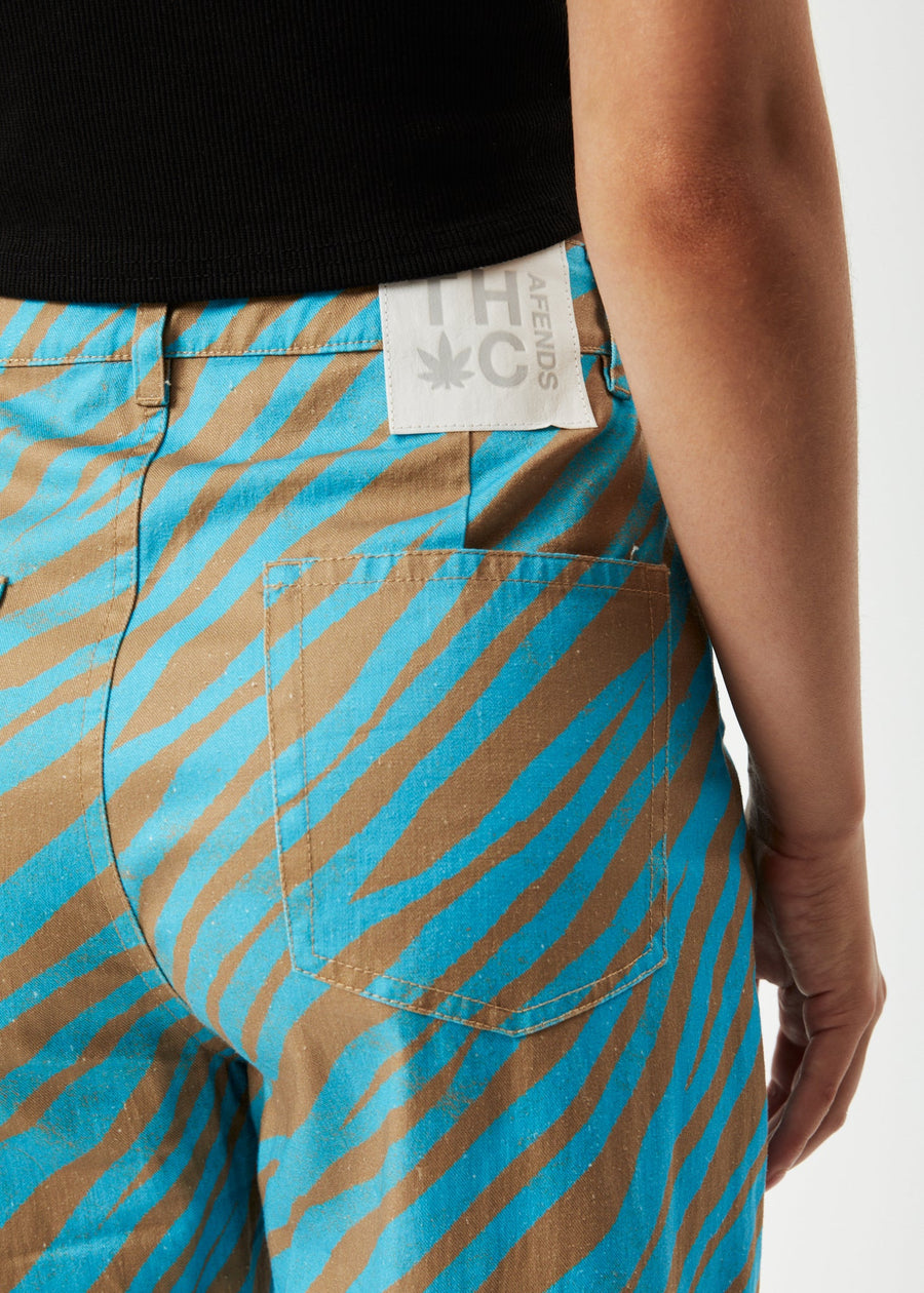 AFENDS Womens Adi Shelby - Wide Leg Pant - Blue Stripe