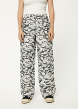 AFENDS Womens Linger - Cargo Pant - Black Floral - Afends womens linger   cargo pant   black floral