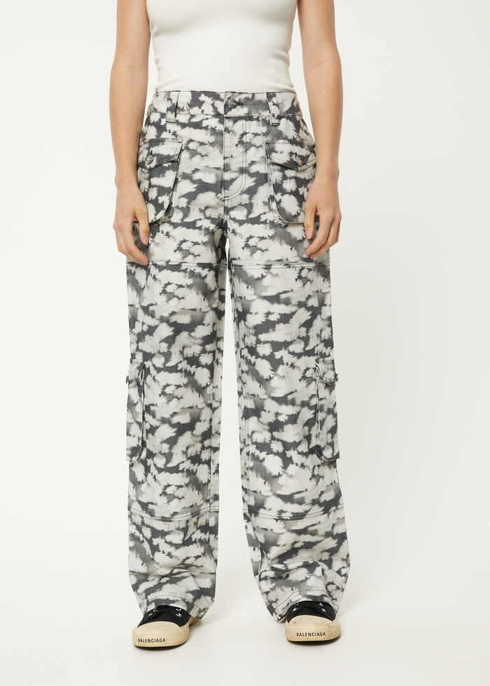 AFENDS Womens Linger - Cargo Pant - Black Floral