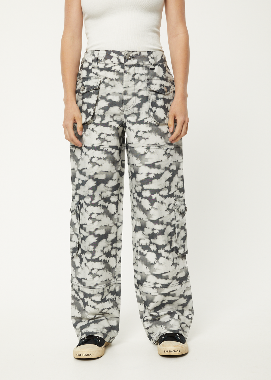 AFENDS Womens Linger - Cargo Pant - Black Floral