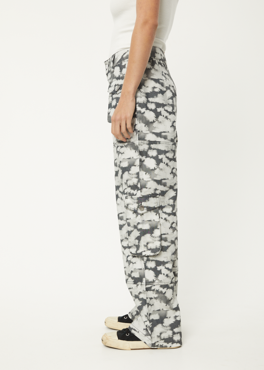AFENDS Womens Linger - Cargo Pant - Black Floral