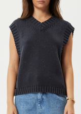 AFENDS Womens Solace - Knit Cropped Vest - Charcoal - Afends womens solace   knit cropped vest   charcoal 