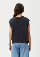 AFENDS Womens Solace - Knit Cropped Vest - Charcoal - Afends womens solace   knit cropped vest   charcoal 