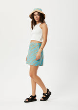 AFENDS Womens Adi - Mini Skirt - Blue Stripe - Afends womens adi   mini skirt   blue stripe 