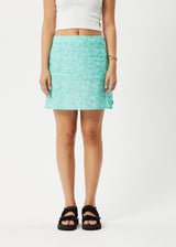 AFENDS Womens Benny - Mini Skirt - Jade Daisy - Afends womens benny   mini skirt   jade daisy 