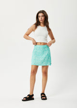 AFENDS Womens Benny - Mini Skirt - Jade Daisy - Afends womens benny   mini skirt   jade daisy 