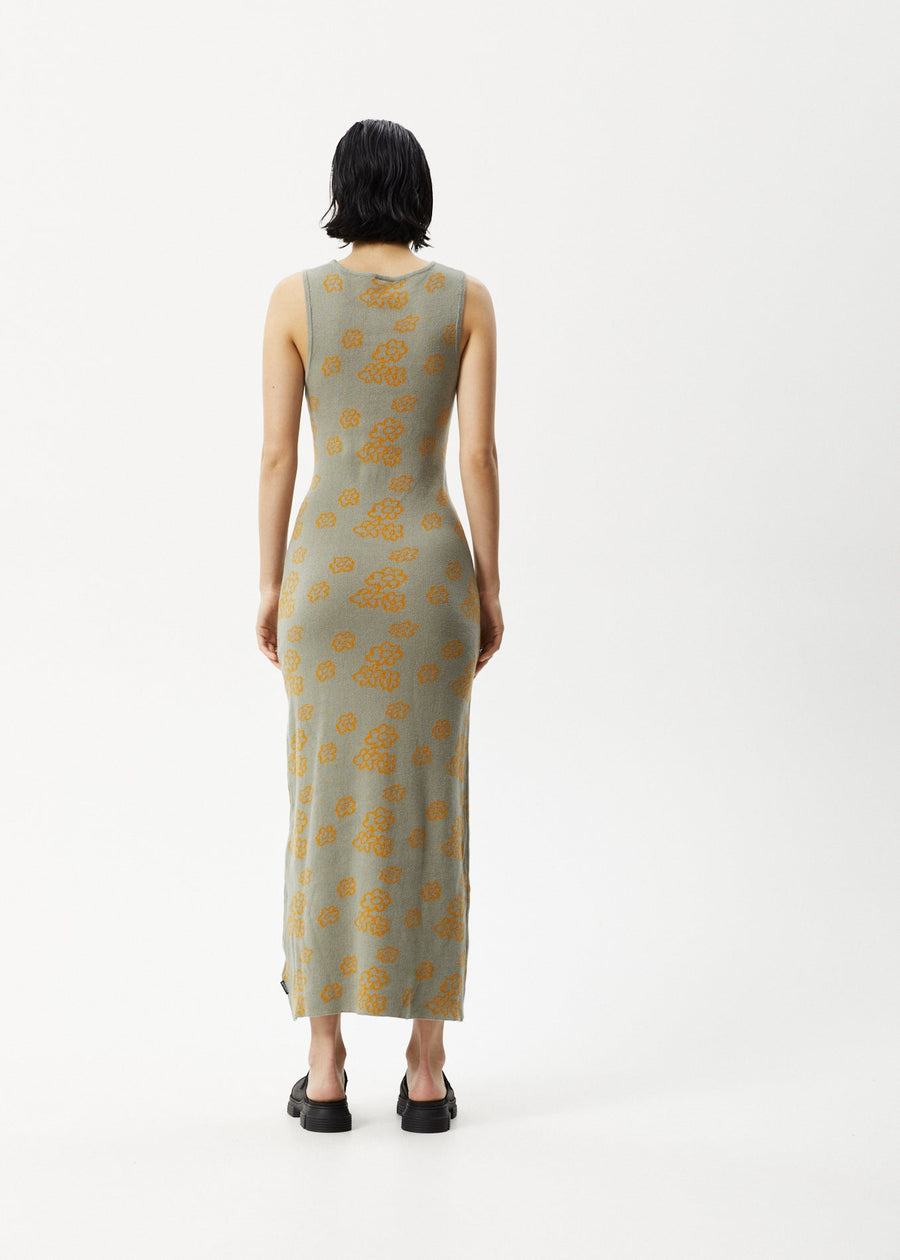 AFENDS Womens Clara - Knit Cut Out Maxi Dress - Olive 