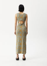 AFENDS Womens Clara - Knit Cut Out Maxi Dress - Olive - Afends womens clara   knit cut out maxi dress   olive 