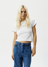 AFENDS Womens World - Baby Tee - White - Afends womens world   baby tee   white