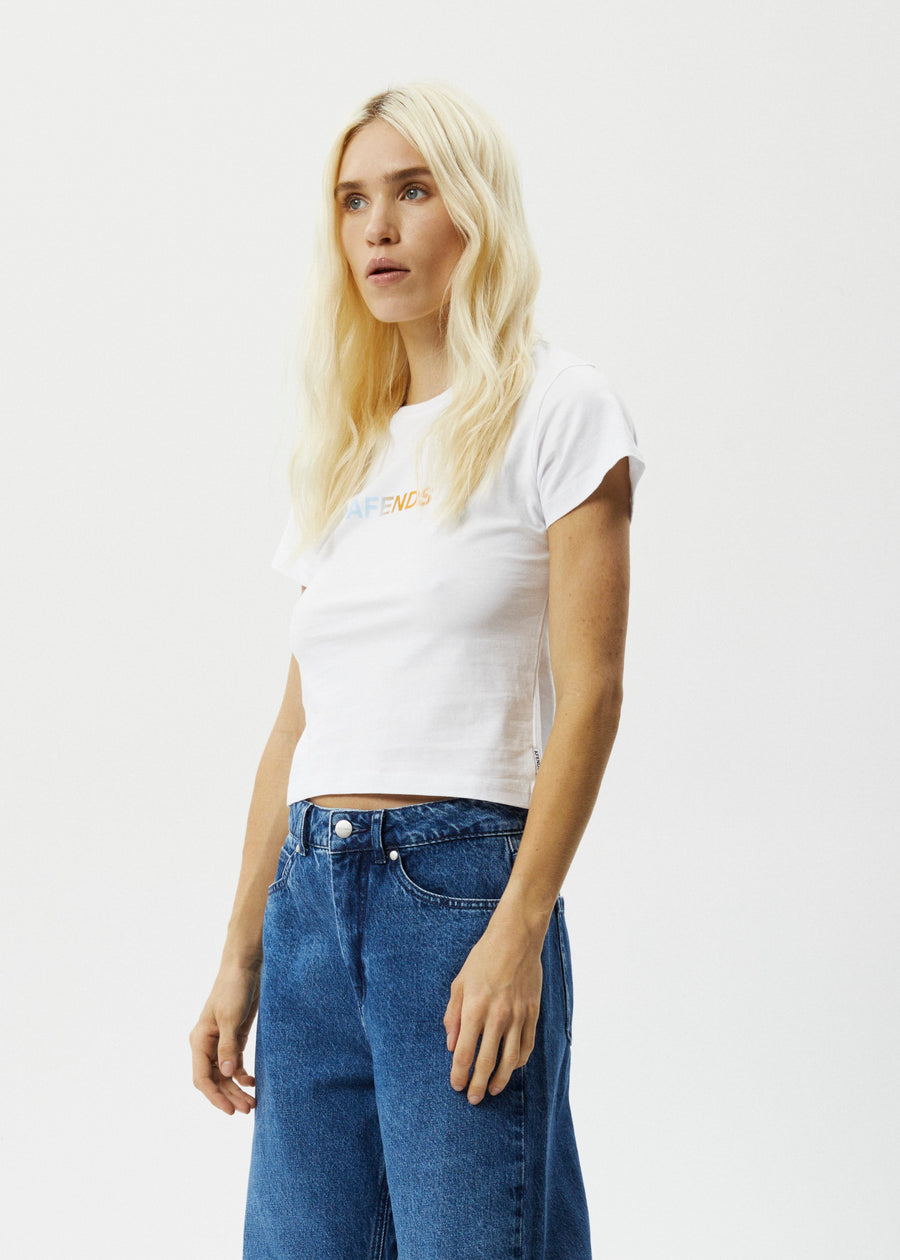 AFENDS Womens World - Baby Tee - White