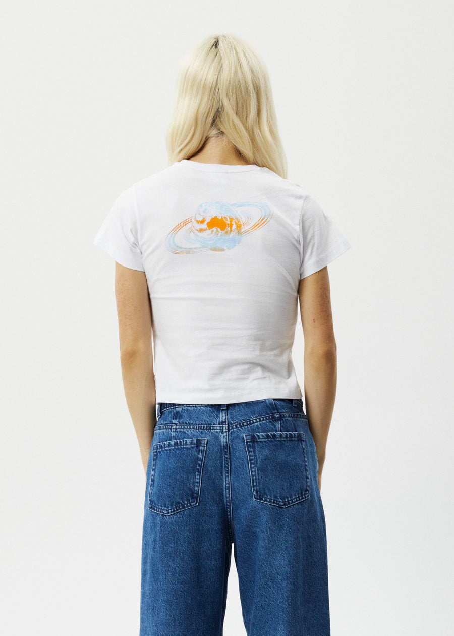 AFENDS Womens World - Baby Tee - White