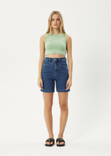 AFENDS Womens Orchid - Cropped Singlet - Pistachio - Afends womens orchid   cropped singlet   pistachio 