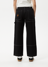 AFENDS Womens Moss - Workwear Pant - Washed Black - Afends womens moss   workwear pant   washed black