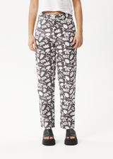 AFENDS Womens Bayley Shelby Long - Wide Leg Pant - Steel - Afends womens bayley shelby long   wide leg pant   steel