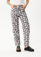 AFENDS Womens Bayley Shelby Long - Wide Leg Pant - Steel - Afends womens bayley shelby long   wide leg pant   steel