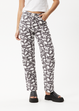 AFENDS Womens Bayley Shelby Long - Wide Leg Pant - Steel - Afends womens bayley shelby long   wide leg pant   steel