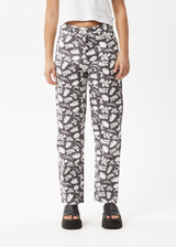 AFENDS Womens Bayley Shelby Long - Wide Leg Pant - Steel - Afends womens bayley shelby long   wide leg pant   steel