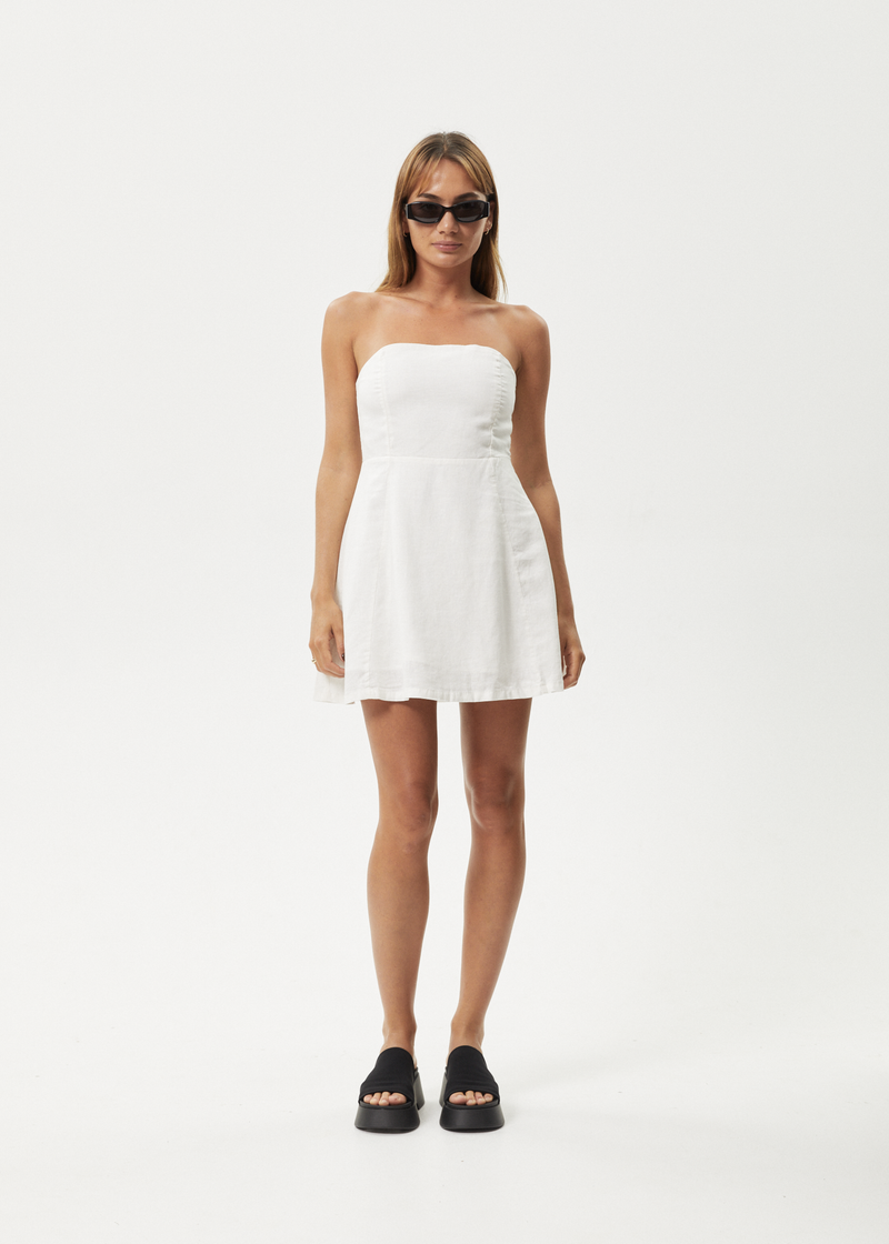 AFENDS Womens Lilo - Strapless Mini Dress - White