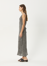 AFENDS Womens Asta - Seersucker Maxi Dress - Steel Check - Afends womens asta   seersucker maxi dress   steel check