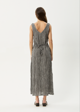 AFENDS Womens Asta - Seersucker Maxi Dress - Steel Check - Afends womens asta   seersucker maxi dress   steel check