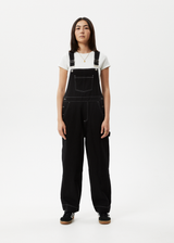 AFENDS Womens Louis - Baggy Overall - Washed Black - Afends womens louis   baggy overall   washed black w233851 wbl xs