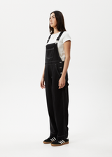 AFENDS Womens Louis - Baggy Overall - Washed Black - Afends womens louis   baggy overall   washed black