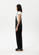 AFENDS Womens Louis - Baggy Overall - Washed Black - Afends womens louis   baggy overall   washed black