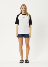 AFENDS Womens Ryan - Oversized Raglan Tee - Black - Afends womens ryan   oversized raglan tee   black