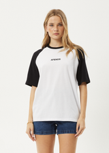 AFENDS Womens Ryan - Oversized Raglan Tee - Black - Afends womens ryan   oversized raglan tee   black