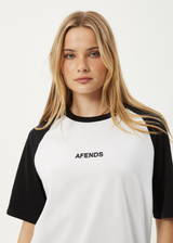 AFENDS Womens Ryan - Oversized Raglan Tee - Black - Afends womens ryan   oversized raglan tee   black