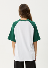AFENDS Womens Ryan - Oversized Raglan Tee - Hunter Green - Afends womens ryan   oversized raglan tee   hunter green