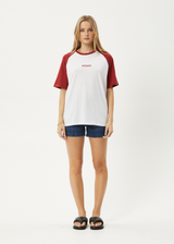 AFENDS Womens Ryan - Oversized Raglan Tee - Ketchup - Afends womens ryan   oversized raglan tee   ketchup