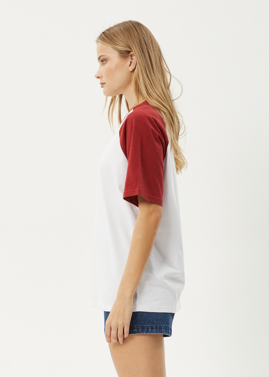 AFENDS Womens Ryan - Oversized Raglan Tee - Ketchup