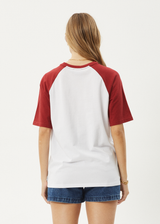 AFENDS Womens Ryan - Oversized Raglan Tee - Ketchup - Afends womens ryan   oversized raglan tee   ketchup