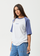 AFENDS Womens Ryan - Oversized Raglan Tee - Marlin - Afends womens ryan   oversized raglan tee   marlin